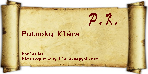 Putnoky Klára névjegykártya